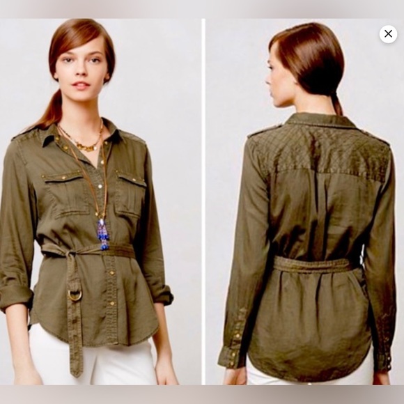 ANTHROPOLOGIE MAEVE AVEIRO SAFARI TOP - Picture 3 of 16
